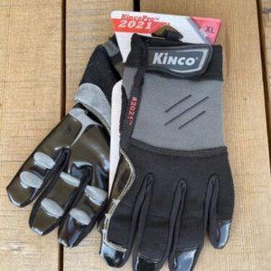 KINCO 2021 Mens Unlined Handler Gloves, Synthetic Leather Palm (XL)